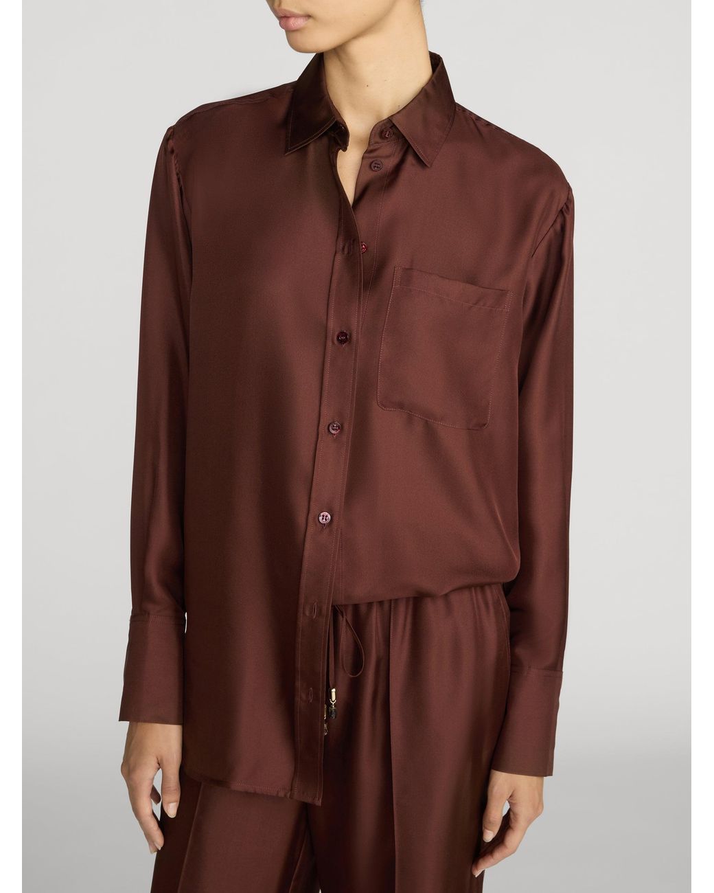 FRAME Brown The Silk Boy Shirt