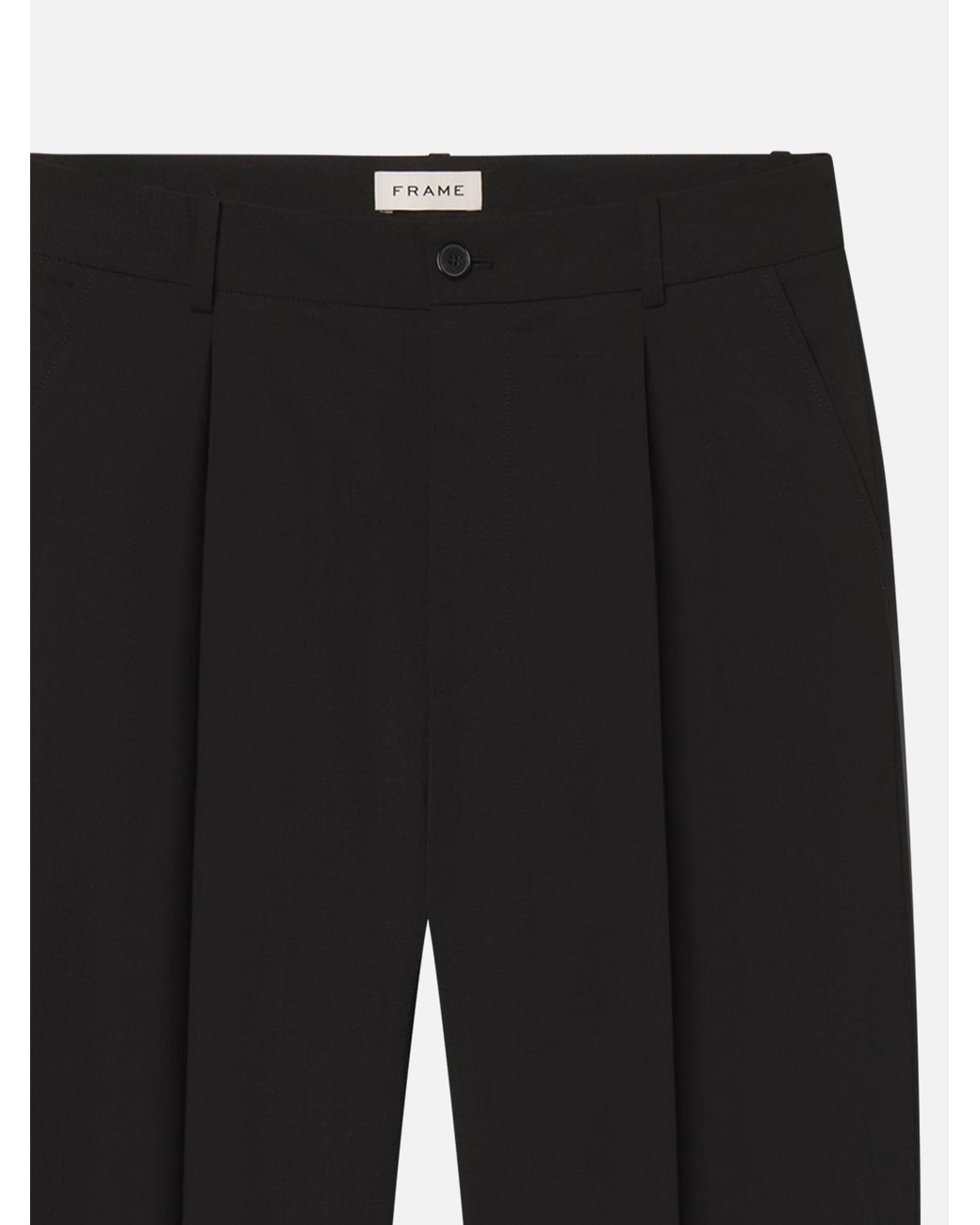 FRAME Black Tropical Wool Trouser for men