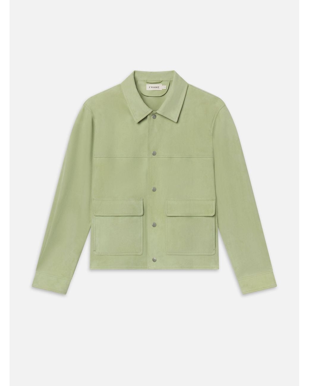 FRAME Green Suede Trucker Jacket for men