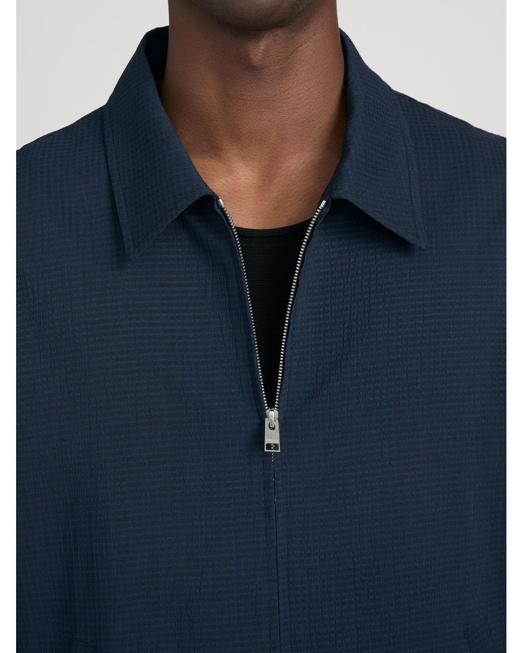FRAME Blue Seersucker Blouson for men