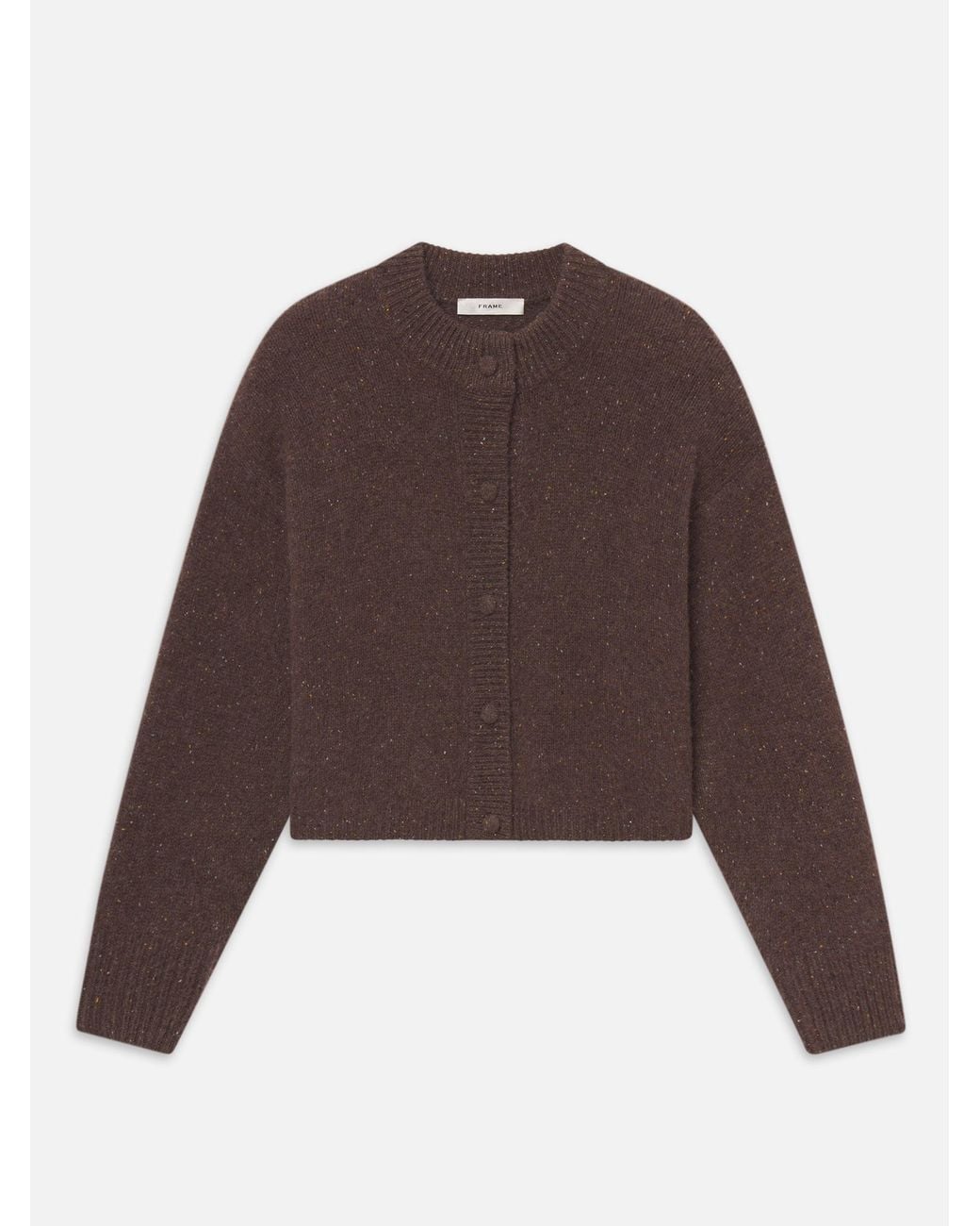 FRAME Brown The Cashmere Fleck Cardi