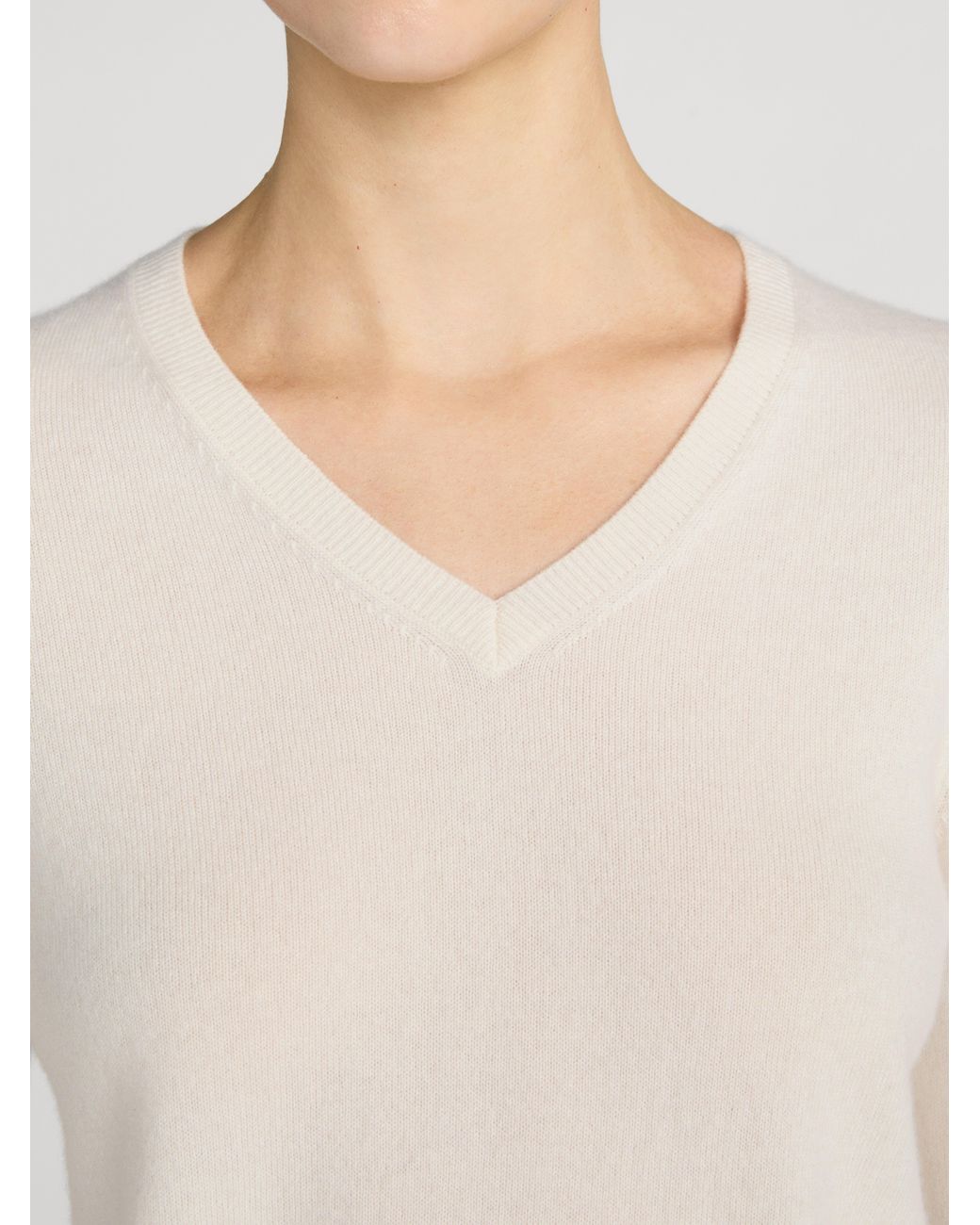 FRAME White The Everyday Cashmere V Neck