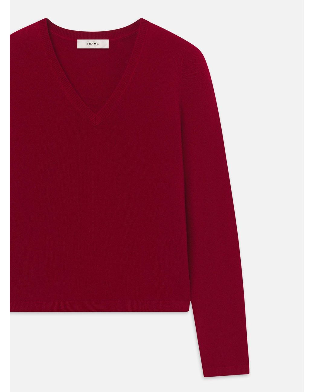 FRAME Red The Everyday Cashmere V Neck