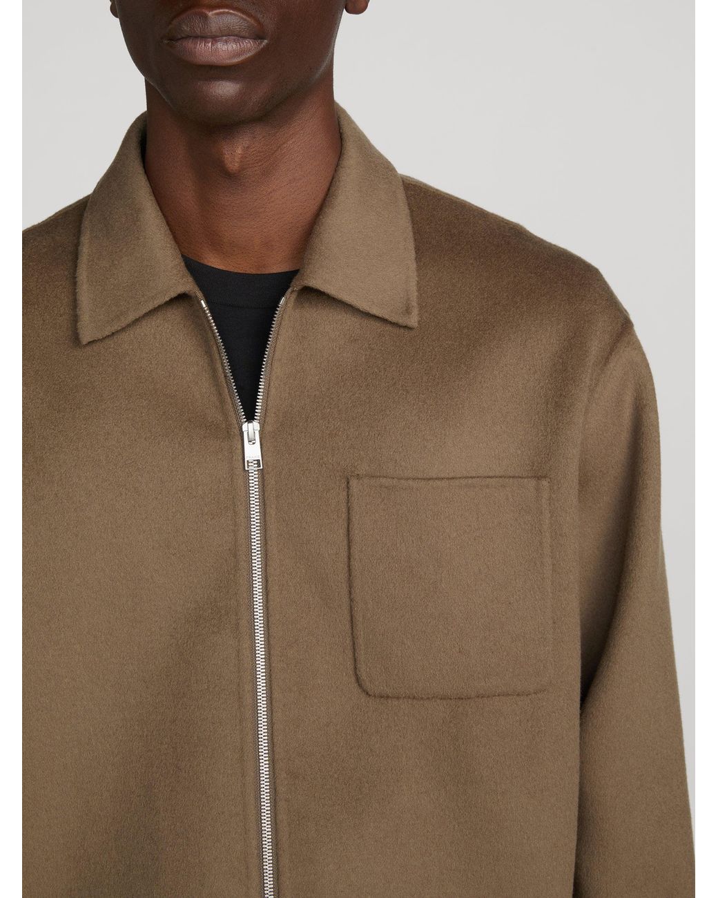 FRAME Brown Double Face Zip Shirt Jacket for men