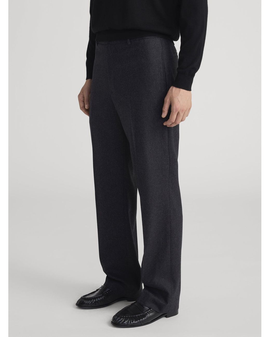 FRAME Black Straight Leg Trousers for men