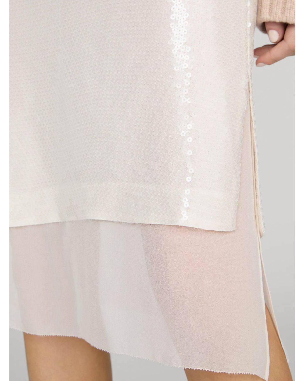 FRAME White The Sequin Starlight Skirt