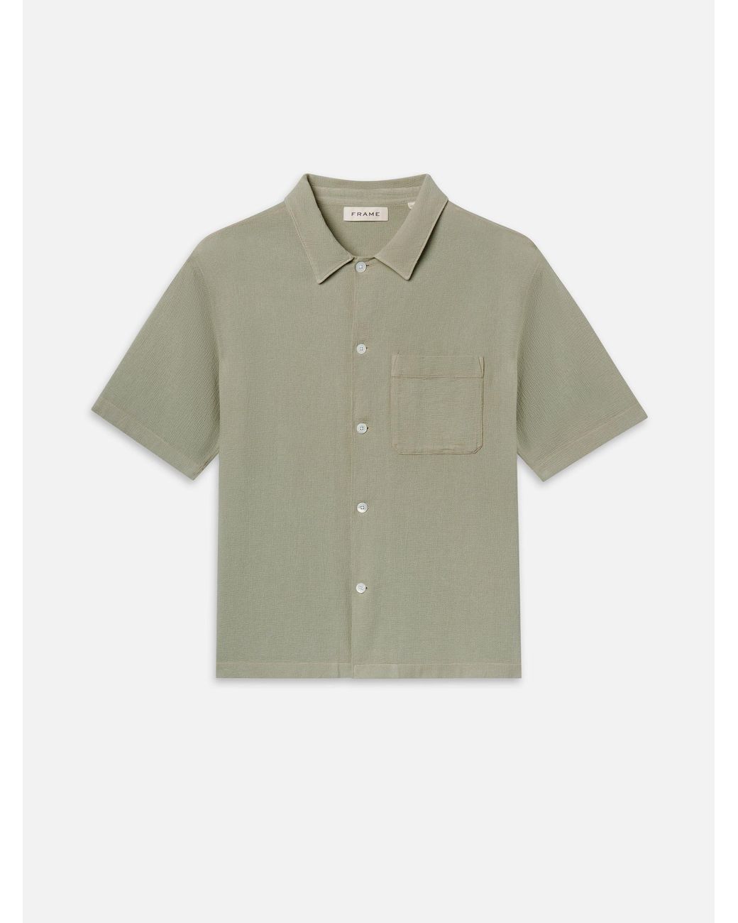 FRAME Green Textured S/s Shirt for men