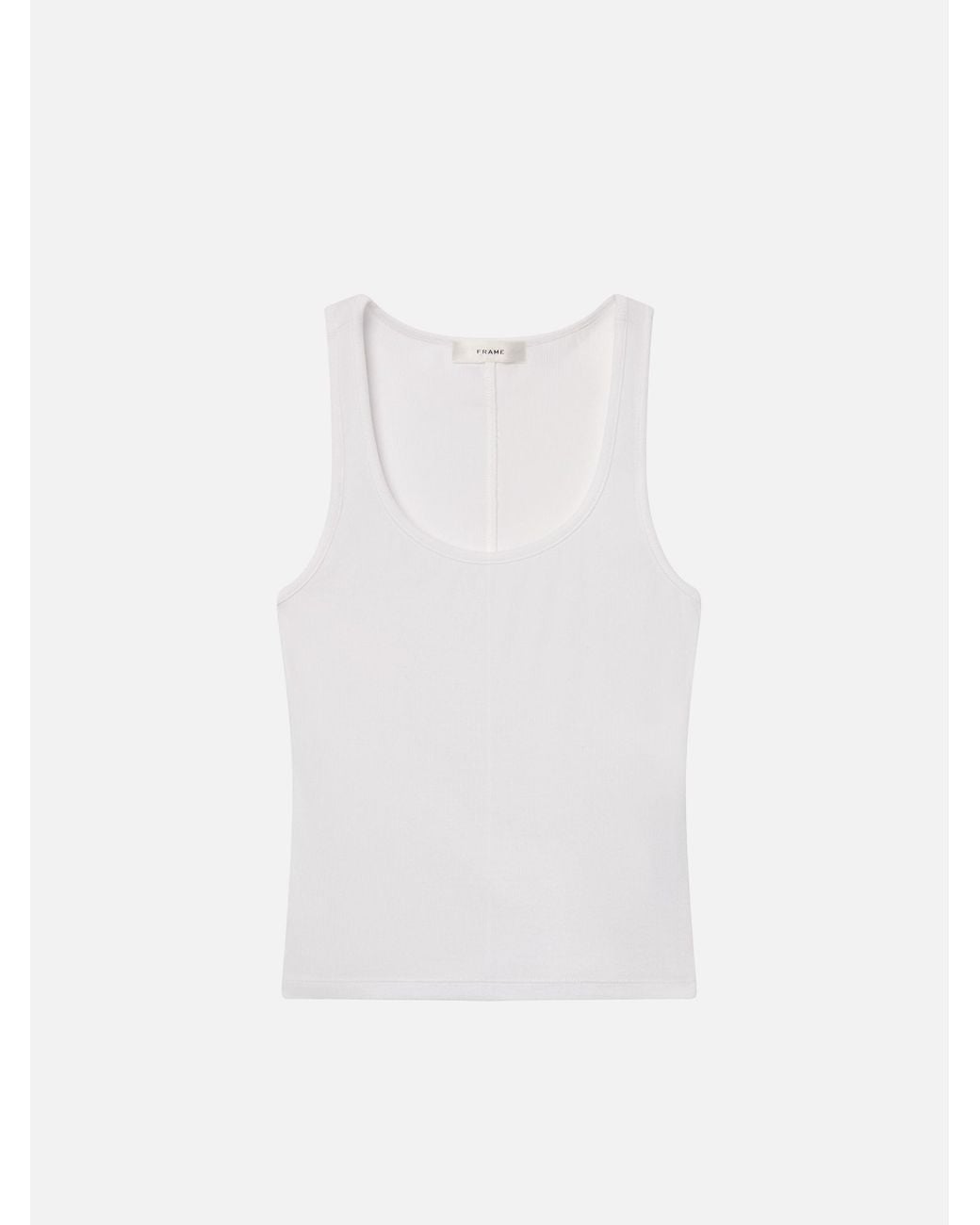 FRAME White Rib Scoop Neck Tank