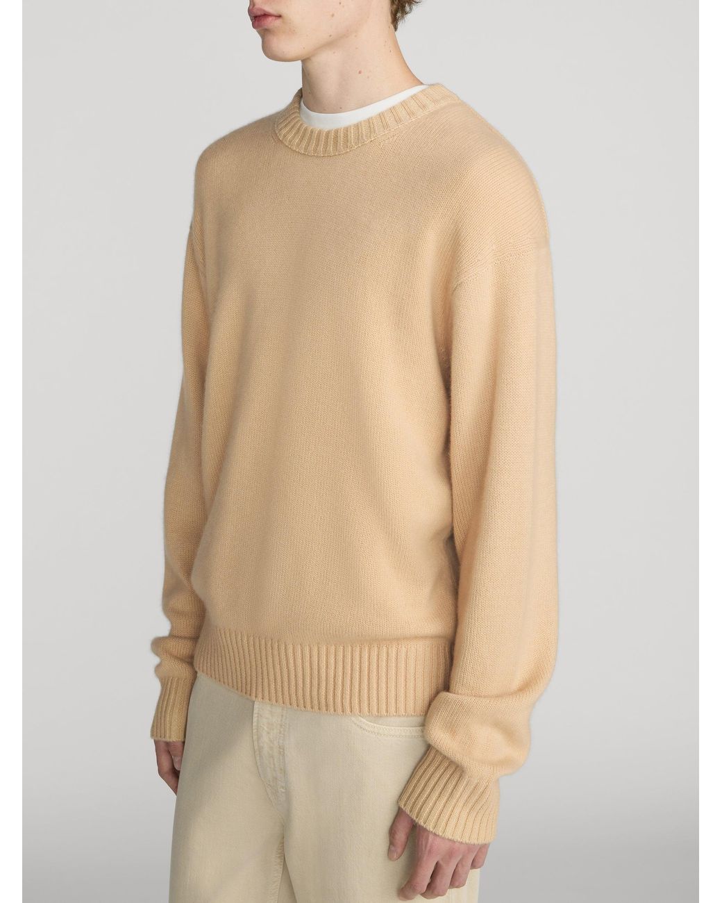 FRAME Natural Cashmere Crewneck Sweater for men
