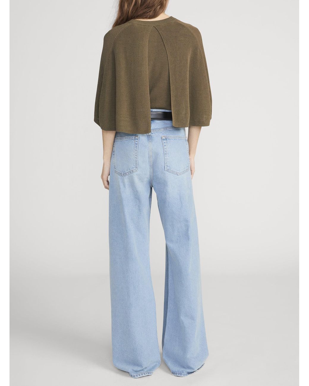 FRAME Green The Flounce Sweater