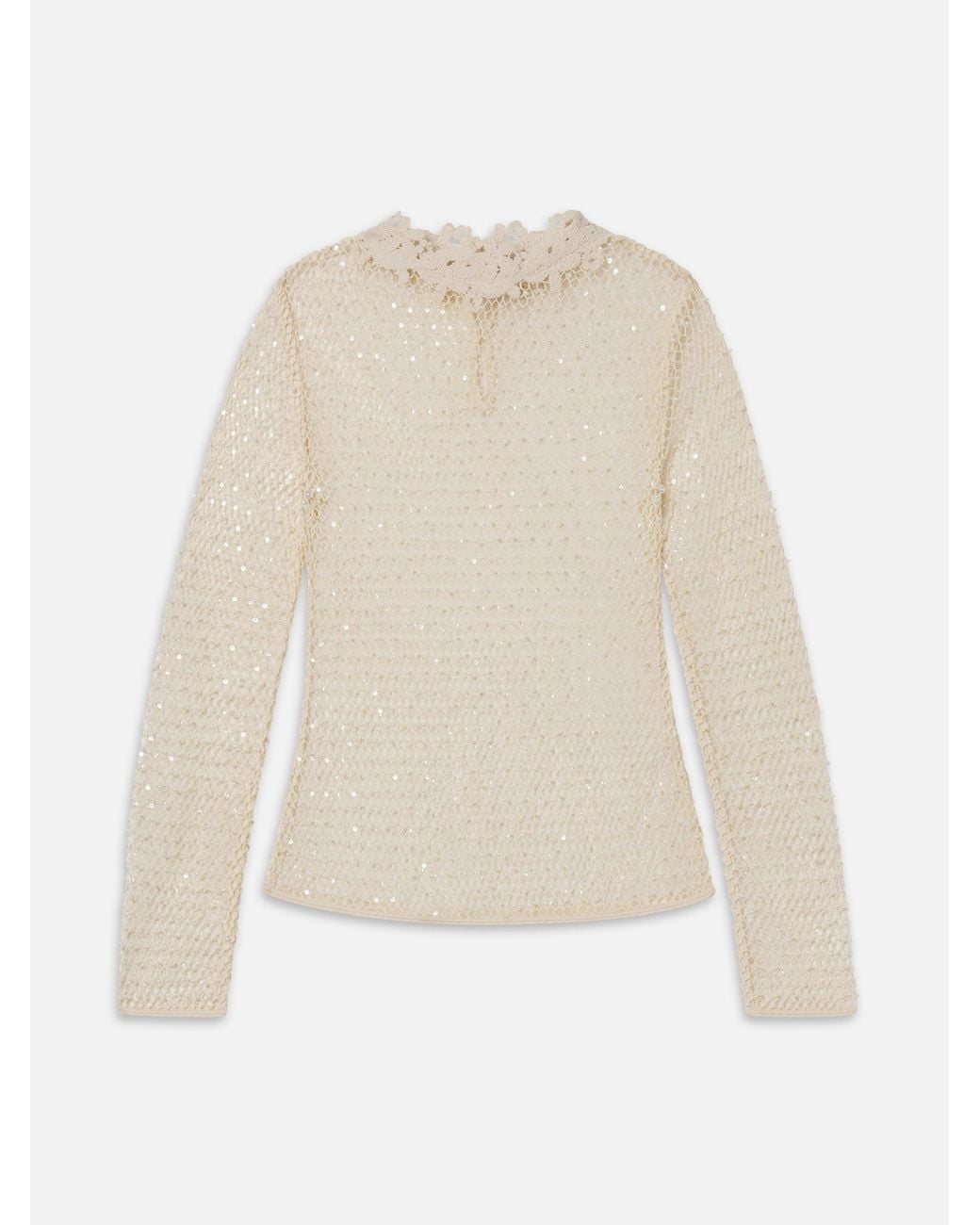 FRAME White The Mesh Glimmer Top