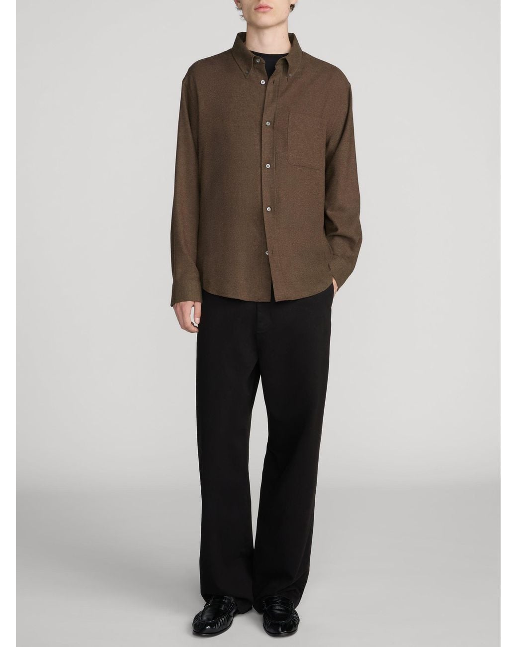 FRAME Brown Wool Blend Shirt for men