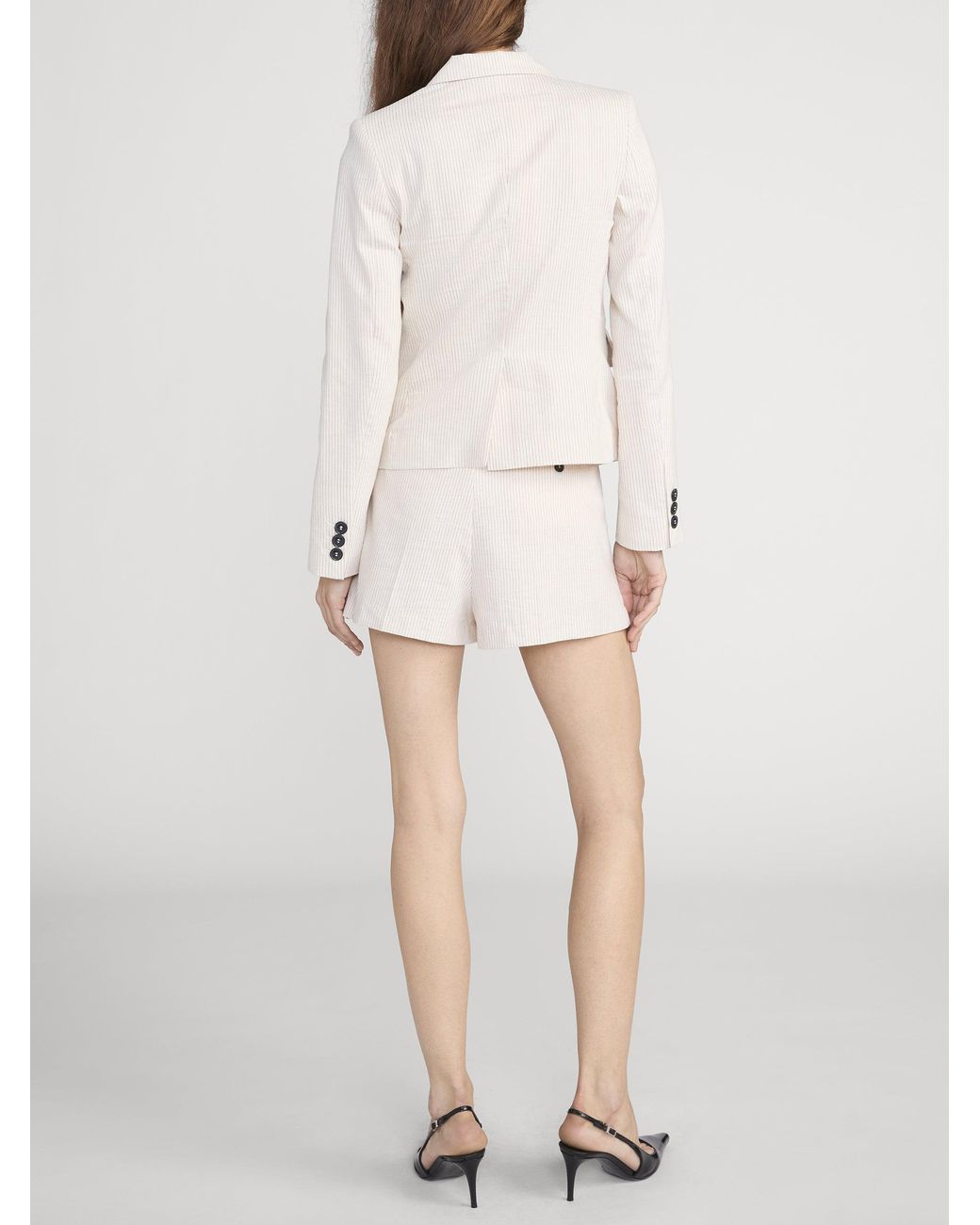 FRAME Natural The Striped Smart Blazer