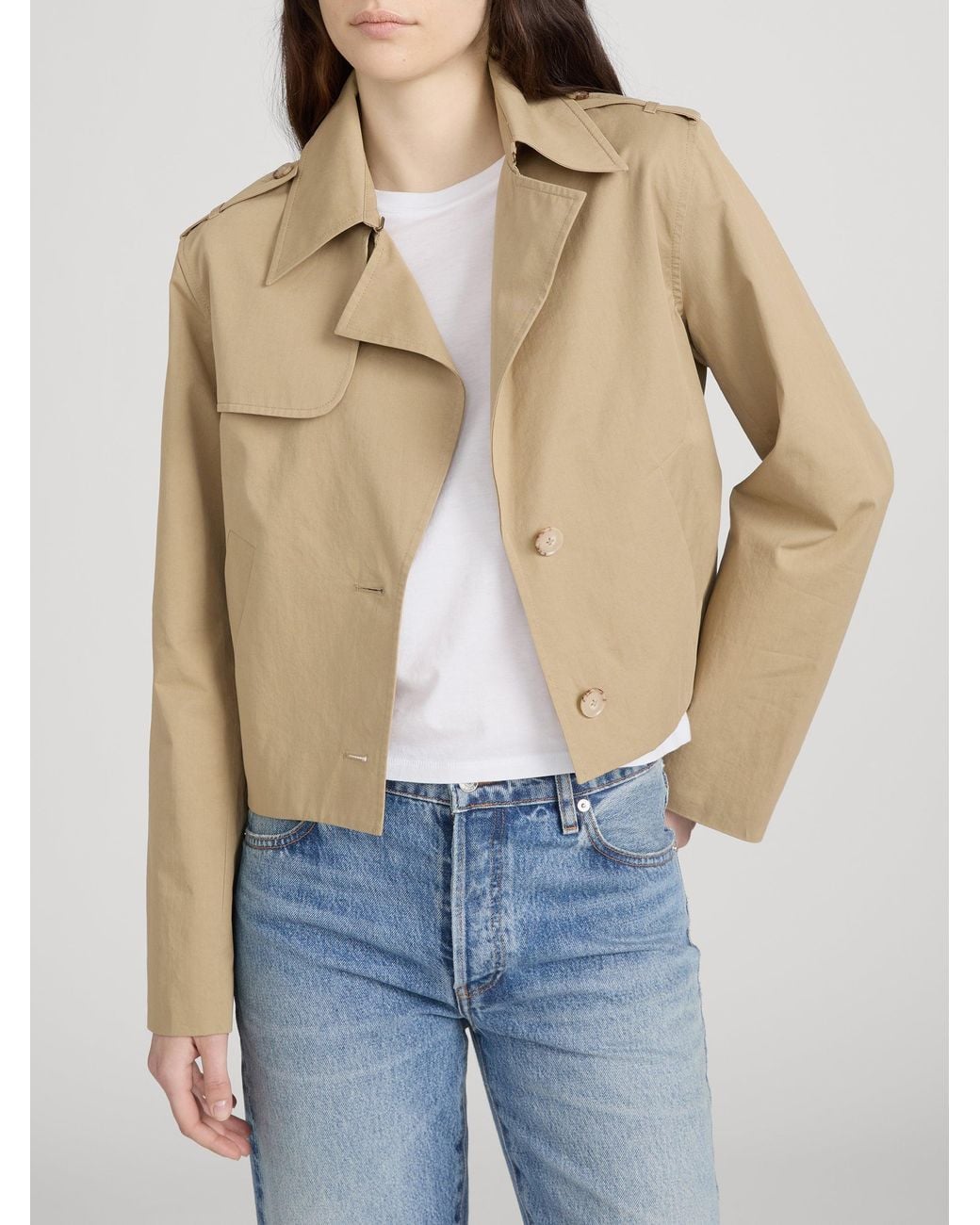 FRAME Green The Short Trench Jacket
