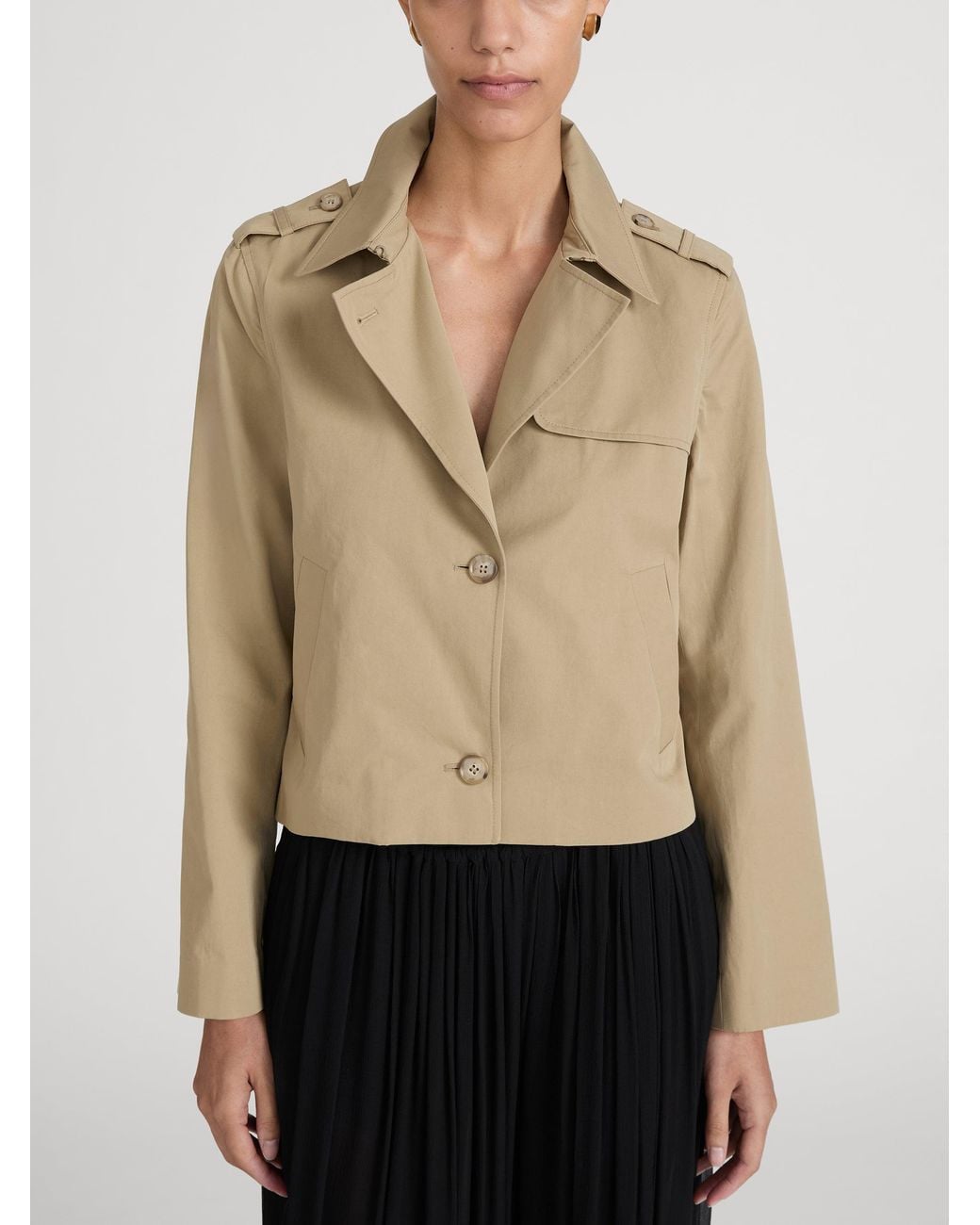 FRAME Green The Short Trench Jacket