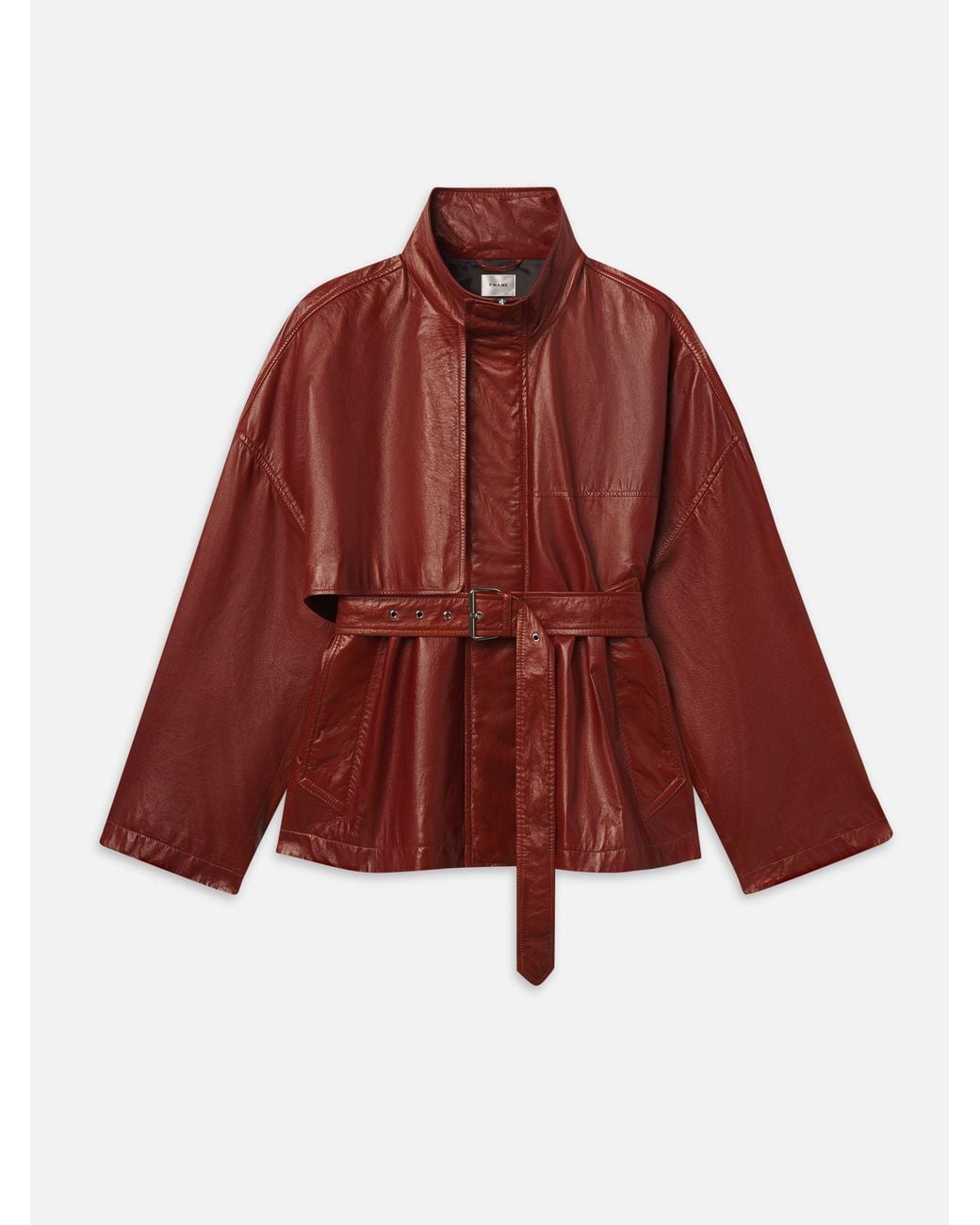 FRAME Red The Paper Leather Trench