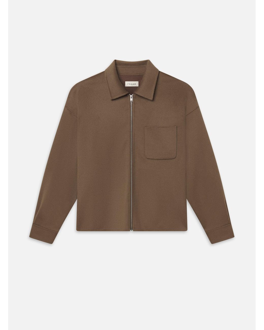 FRAME Brown Double Face Zip Shirt Jacket for men