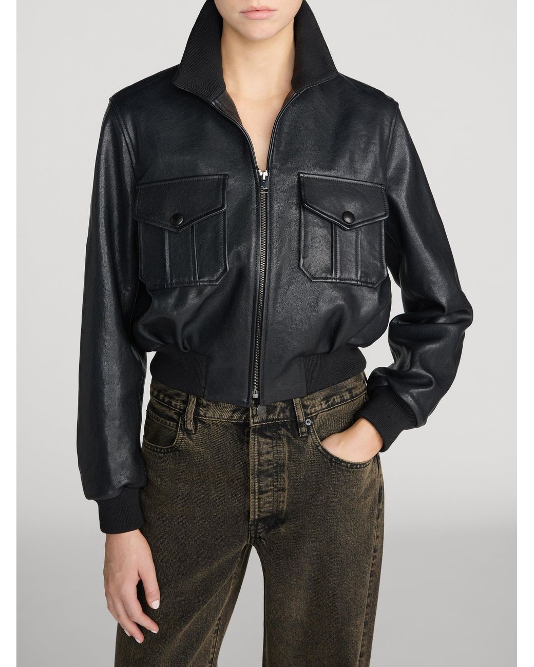 FRAME Black The Leather Ace Jacket