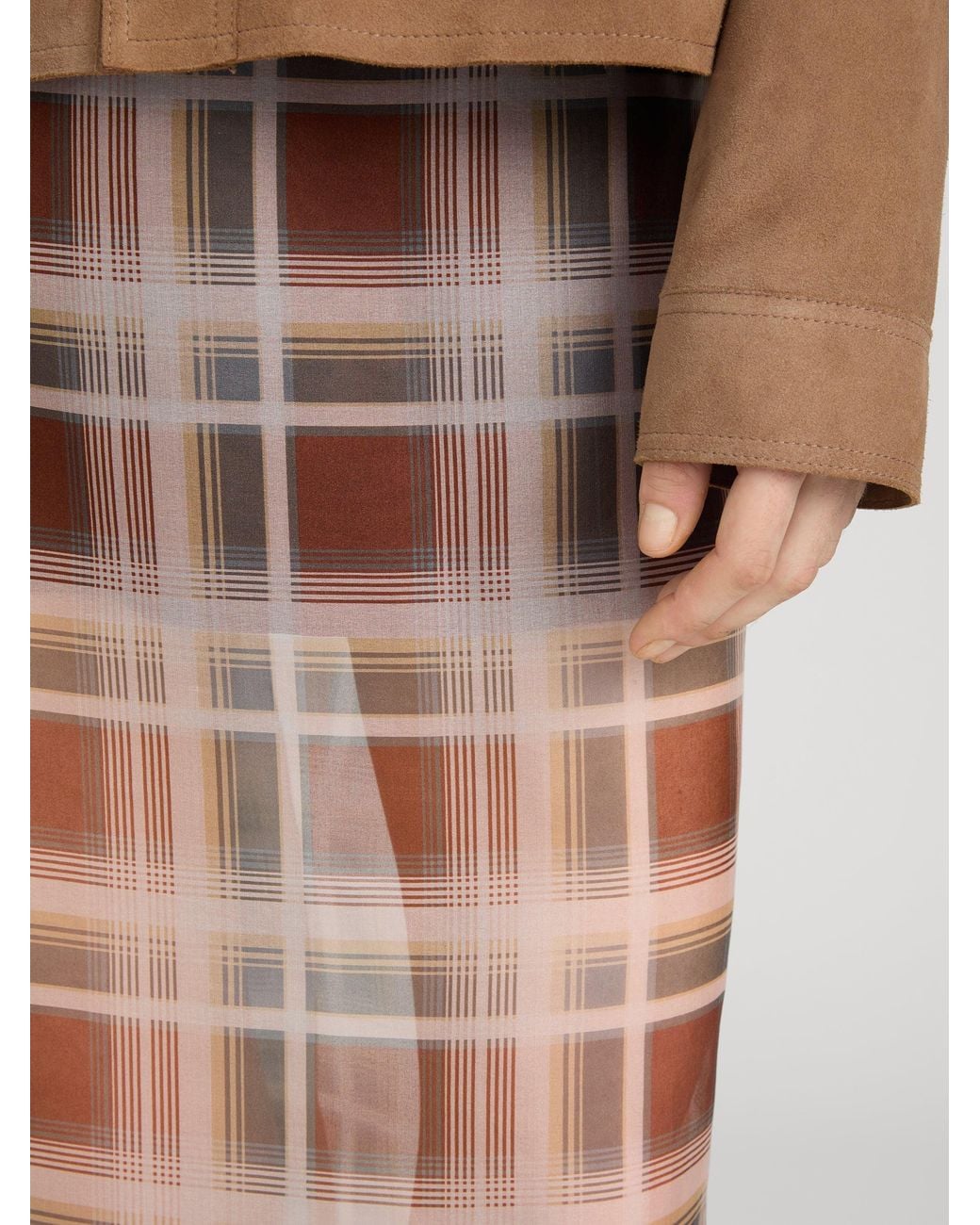 FRAME Multicolor The Plaid Organza Skirt