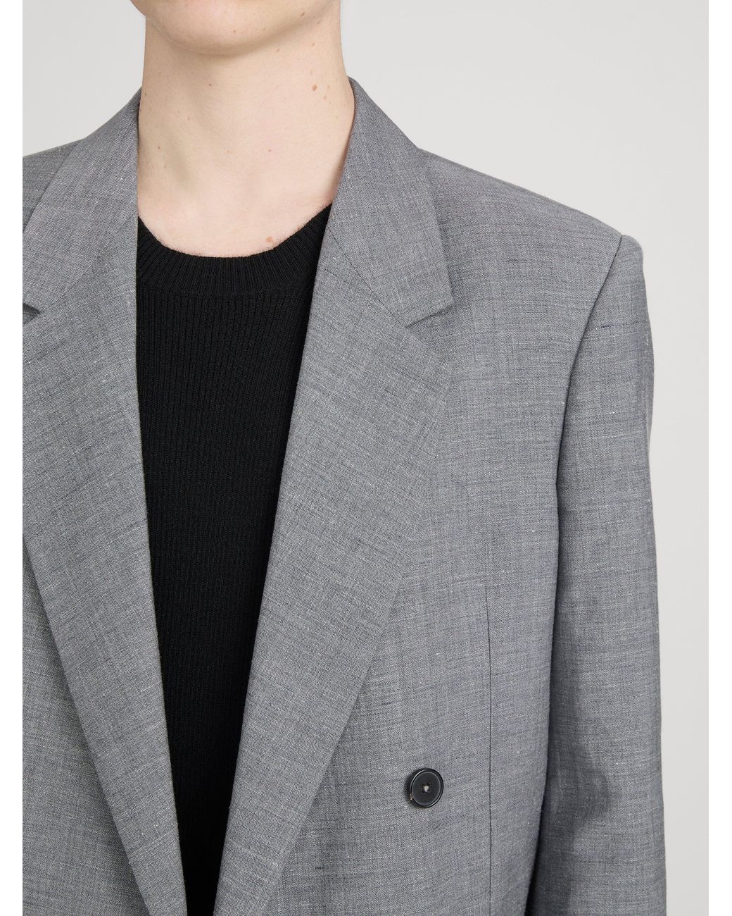 FRAME Gray Unlined Double Breasted Blazer for men