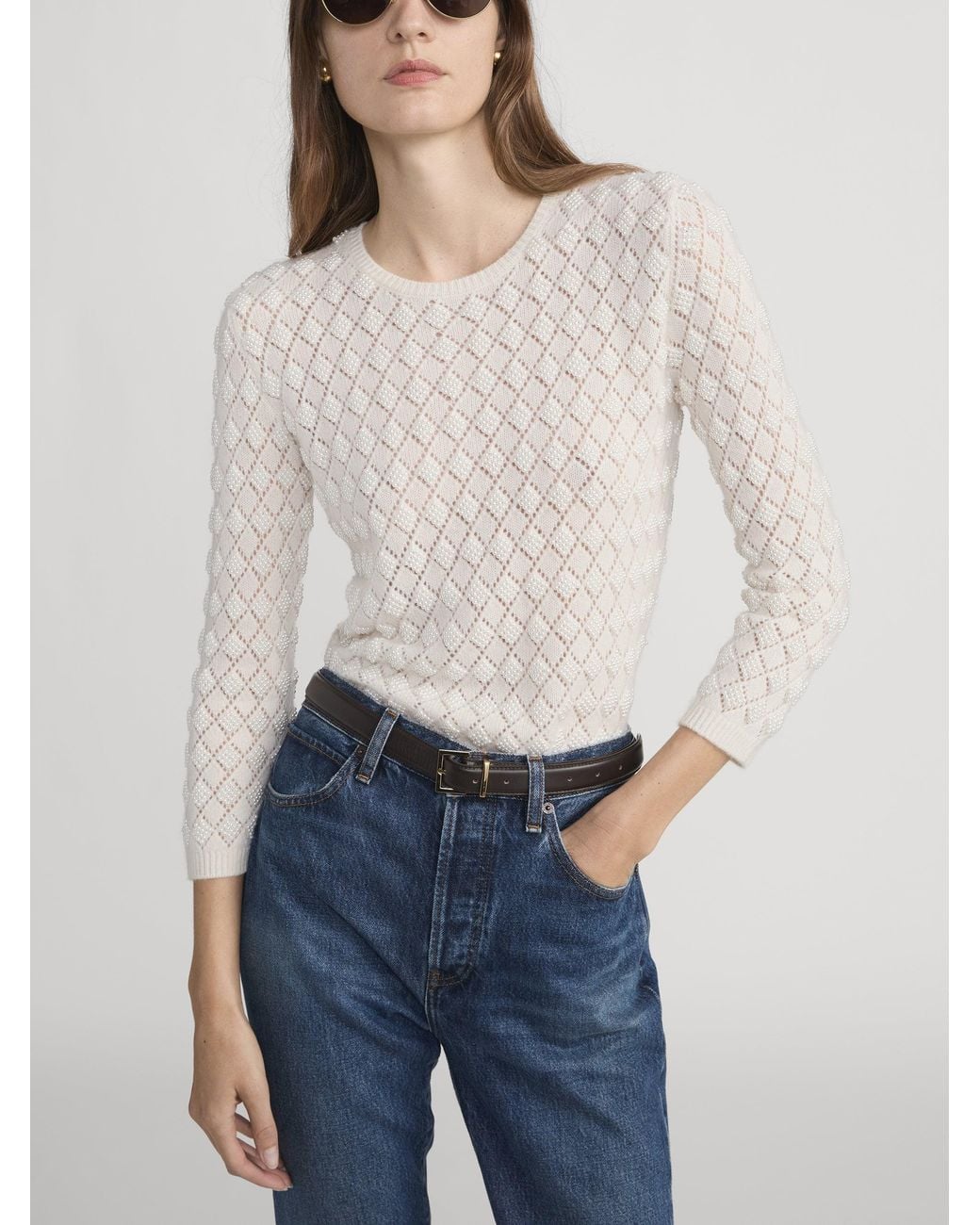 FRAME White The Pearl Sweater