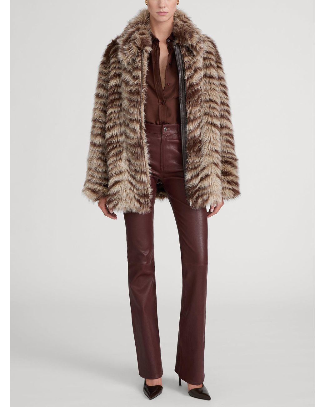 FRAME Brown The Alpine Chevron Coat