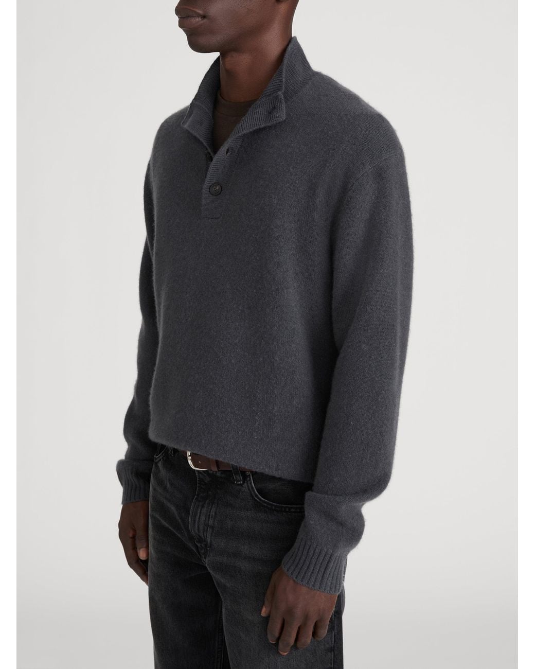 FRAME Blue Cashmere Blend Brushed Sweater for men