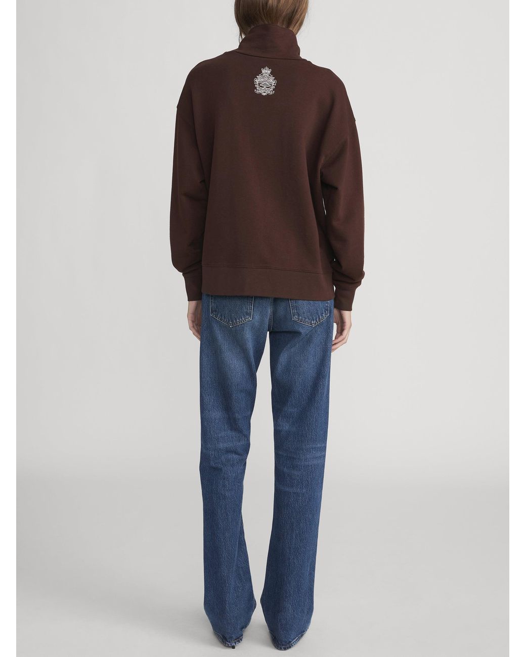 FRAME Brown Ritz Half Zip Polo