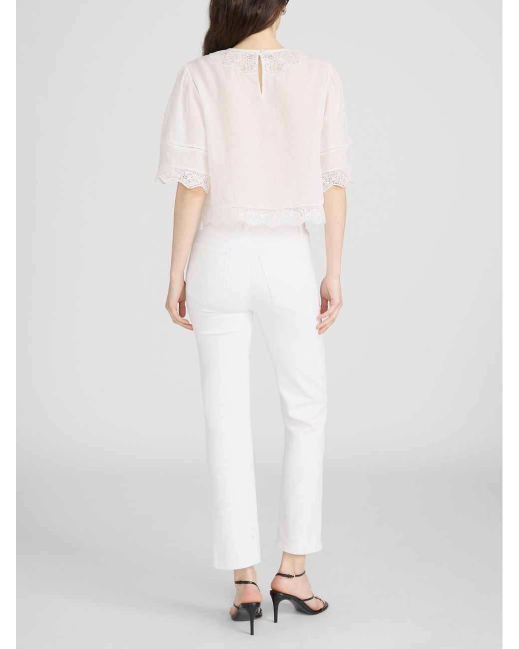 FRAME White The Embroidered Top