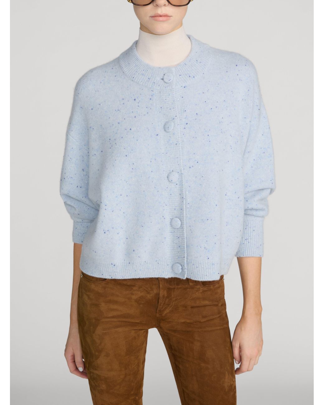 FRAME Blue The Lightweight Fleck Cardi
