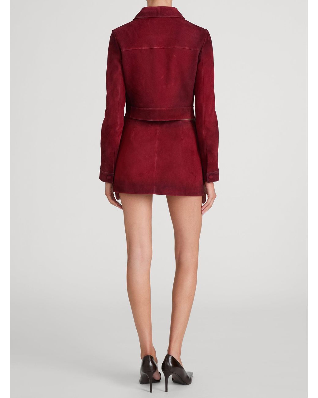 FRAME Red The Small Suede Jacket