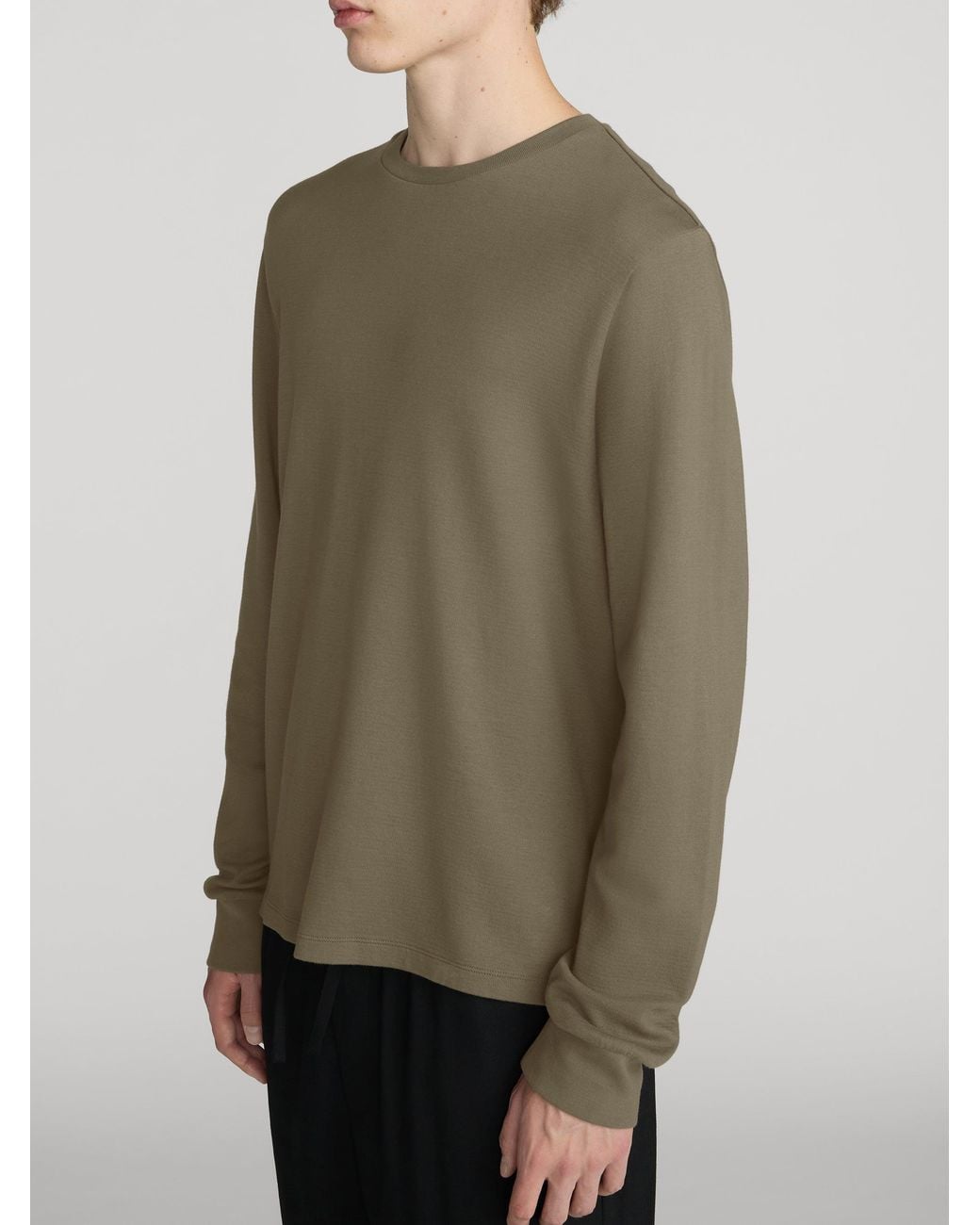 FRAME Green Duo Fold Long Sleeve Tee for men
