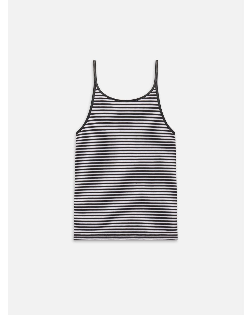 FRAME Multicolor The Leather Trim Tank