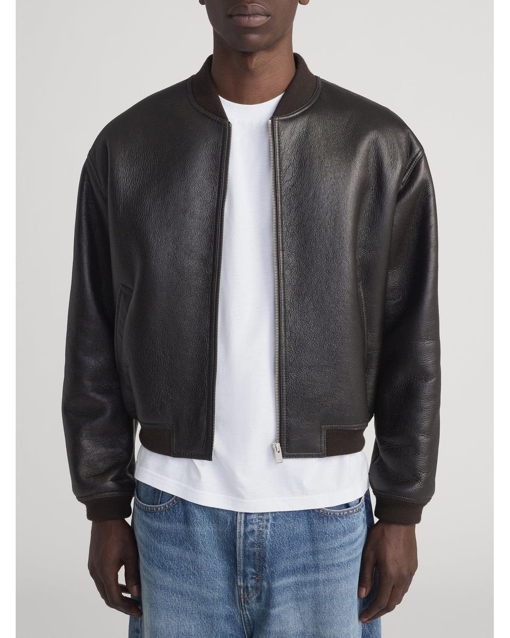 FRAME Black Shearling Bomber for men
