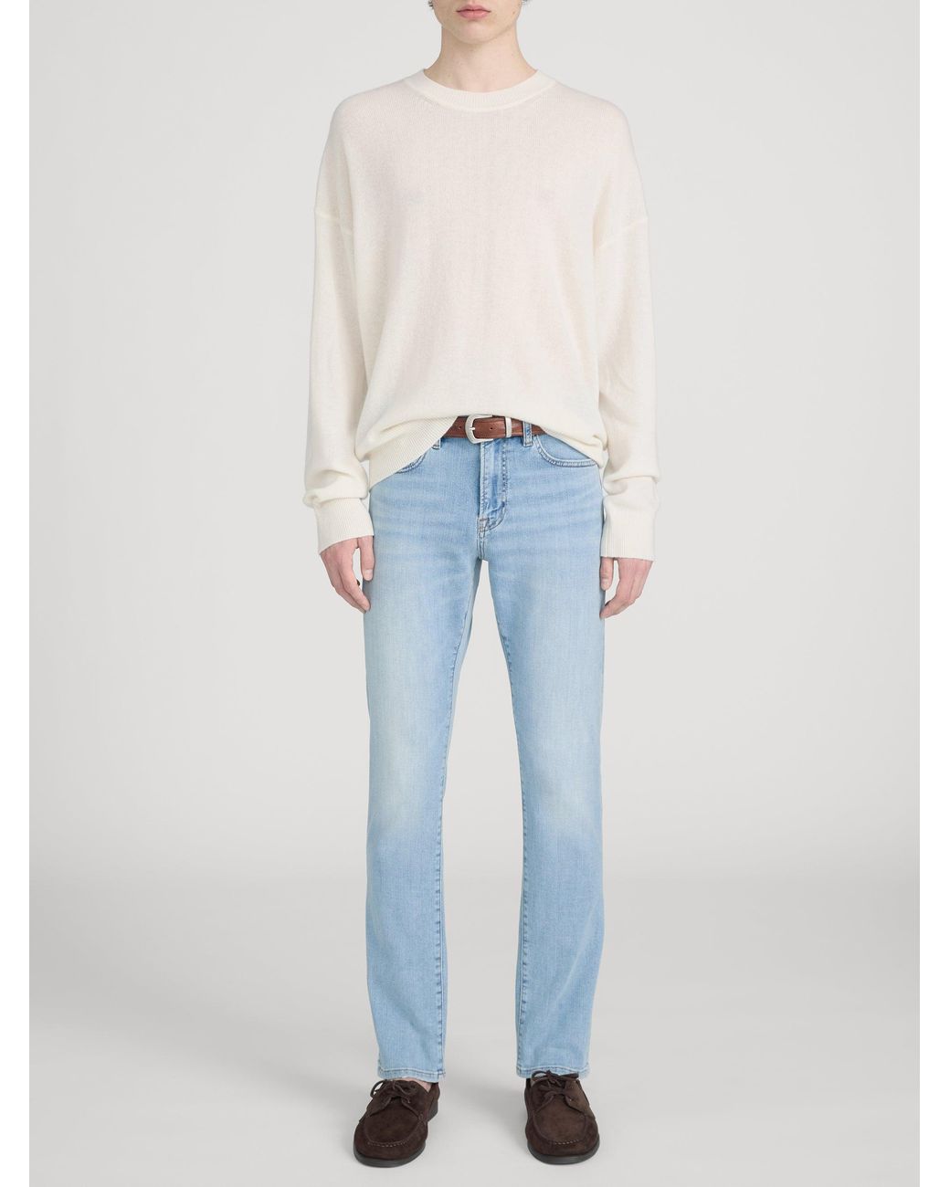 FRAME White Lightweight Cashmere Blend Sweater for men