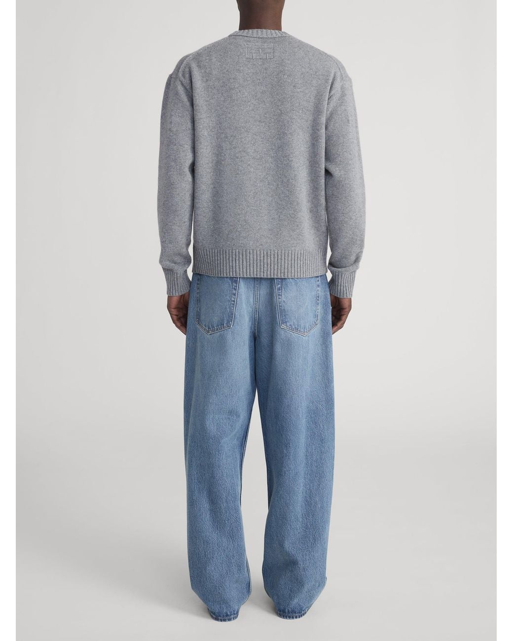 FRAME Gray Cashmere Crewneck Sweater for men