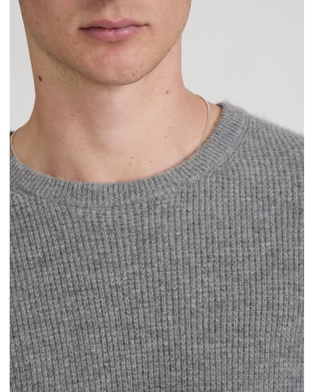 Frame Gray Texture FRAME Waffle Textured Sweater in Gray for Men | Lyst