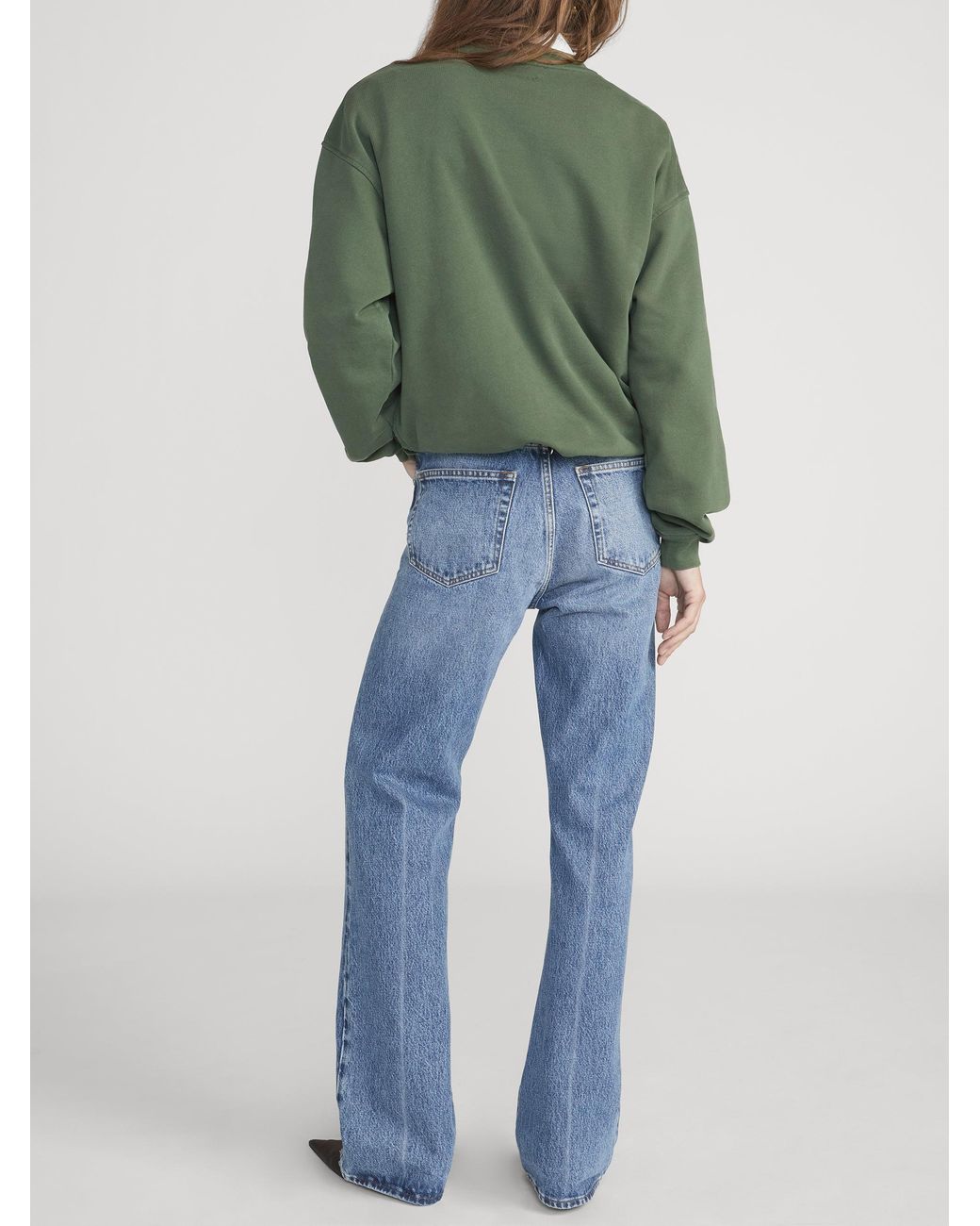 FRAME Green Ritz Tonal Logo Crewneck