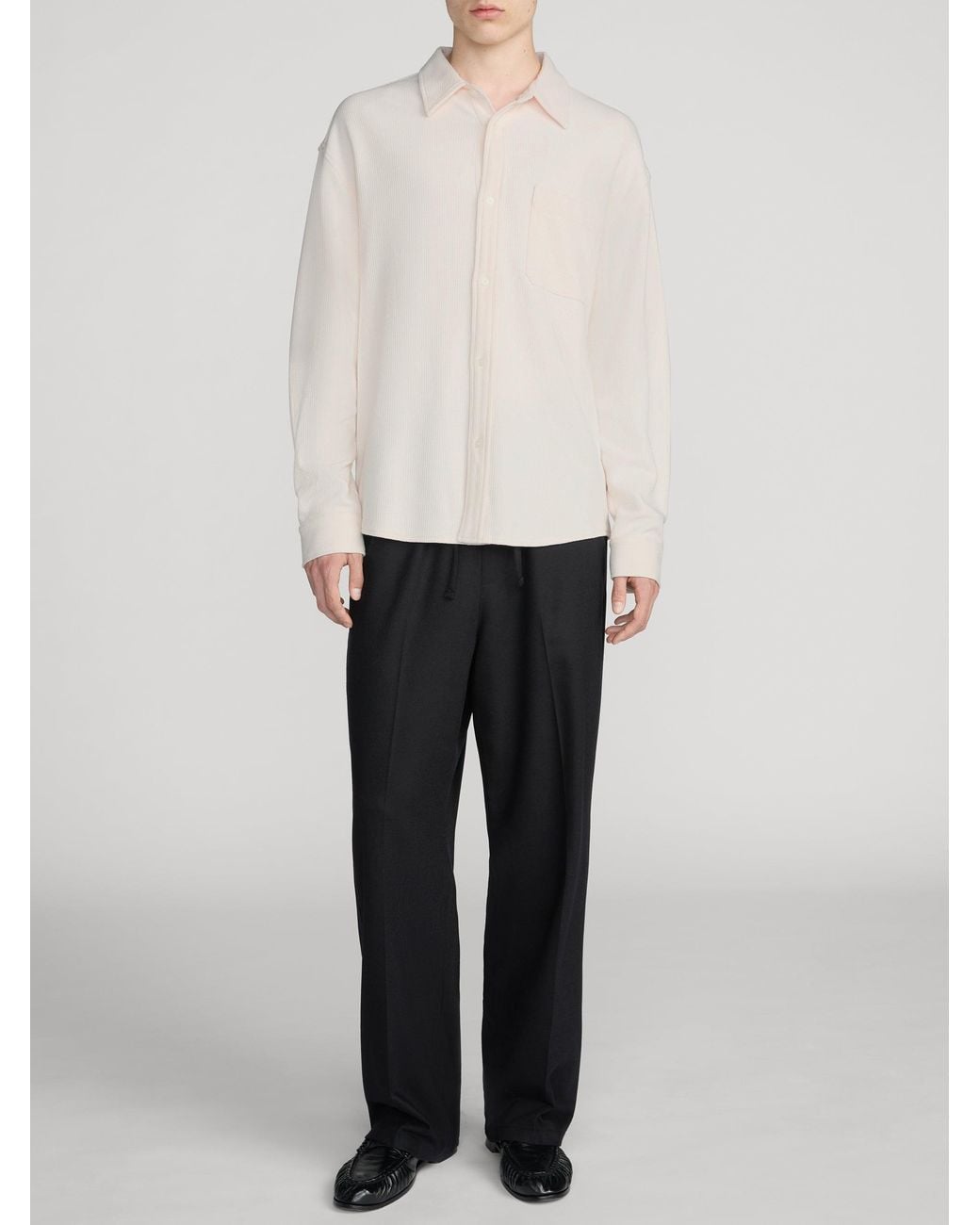 FRAME White Waffle Textured Shirt for men
