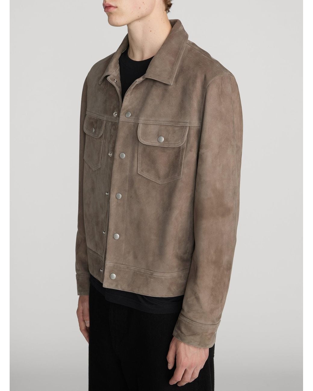 FRAME Brown Suede Trucker Jacket for men