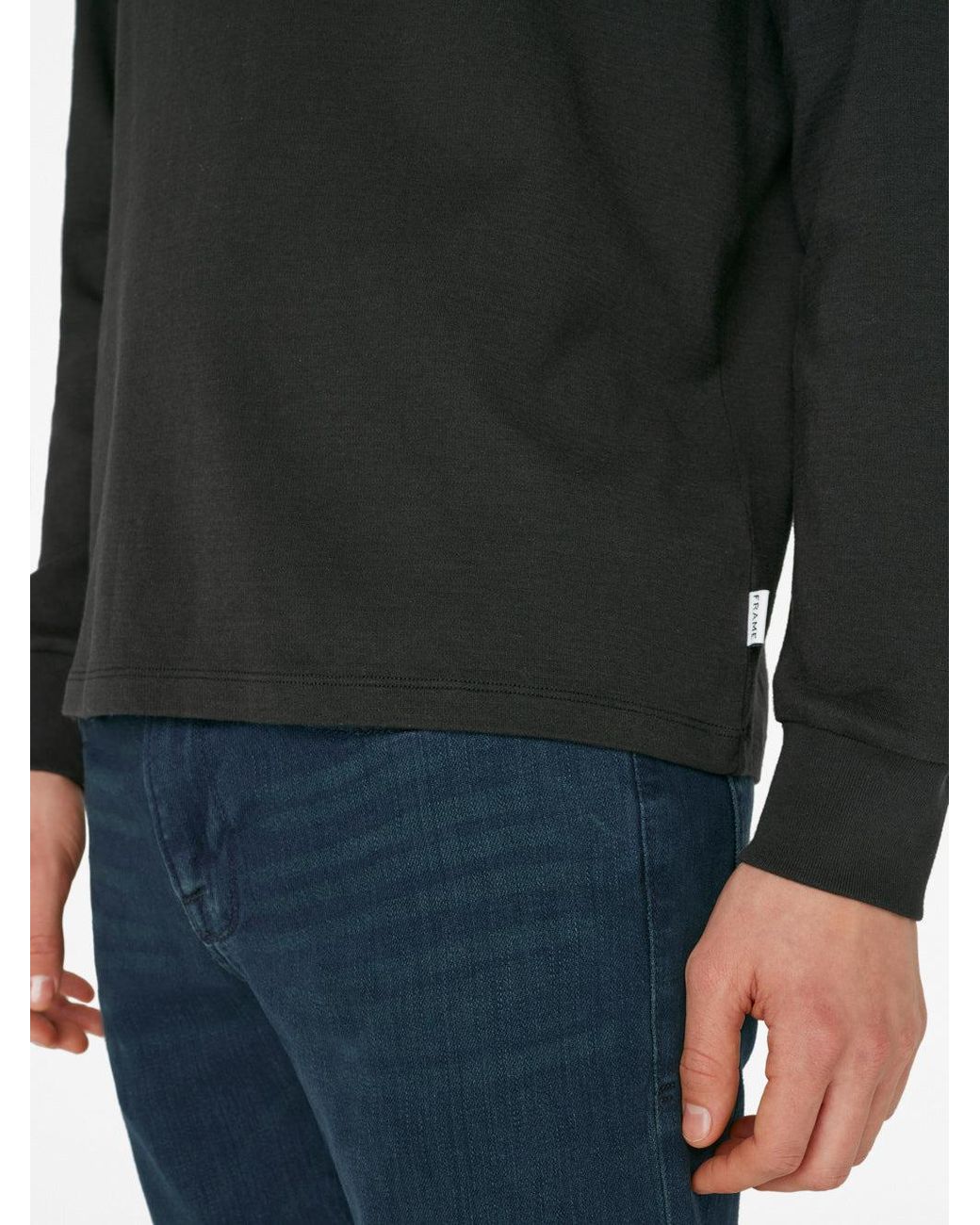 FRAME Blue Duo Fold Long Sleeve Tee for men
