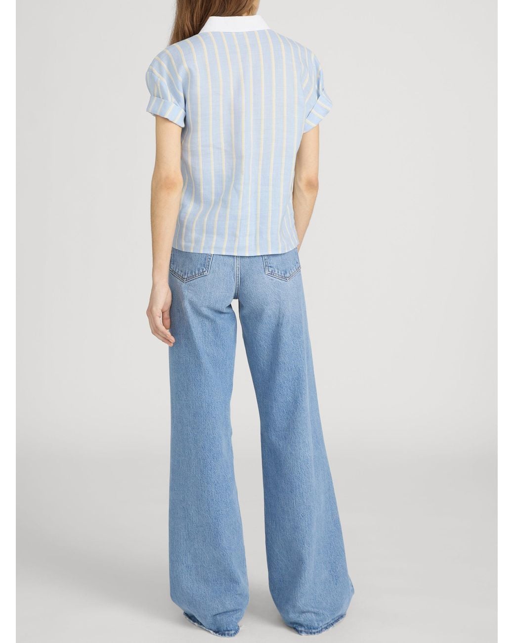 FRAME Blue The Linen Boardwalk Shirt