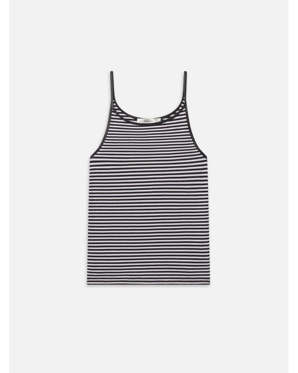 FRAME Multicolor The Leather Trim Tank