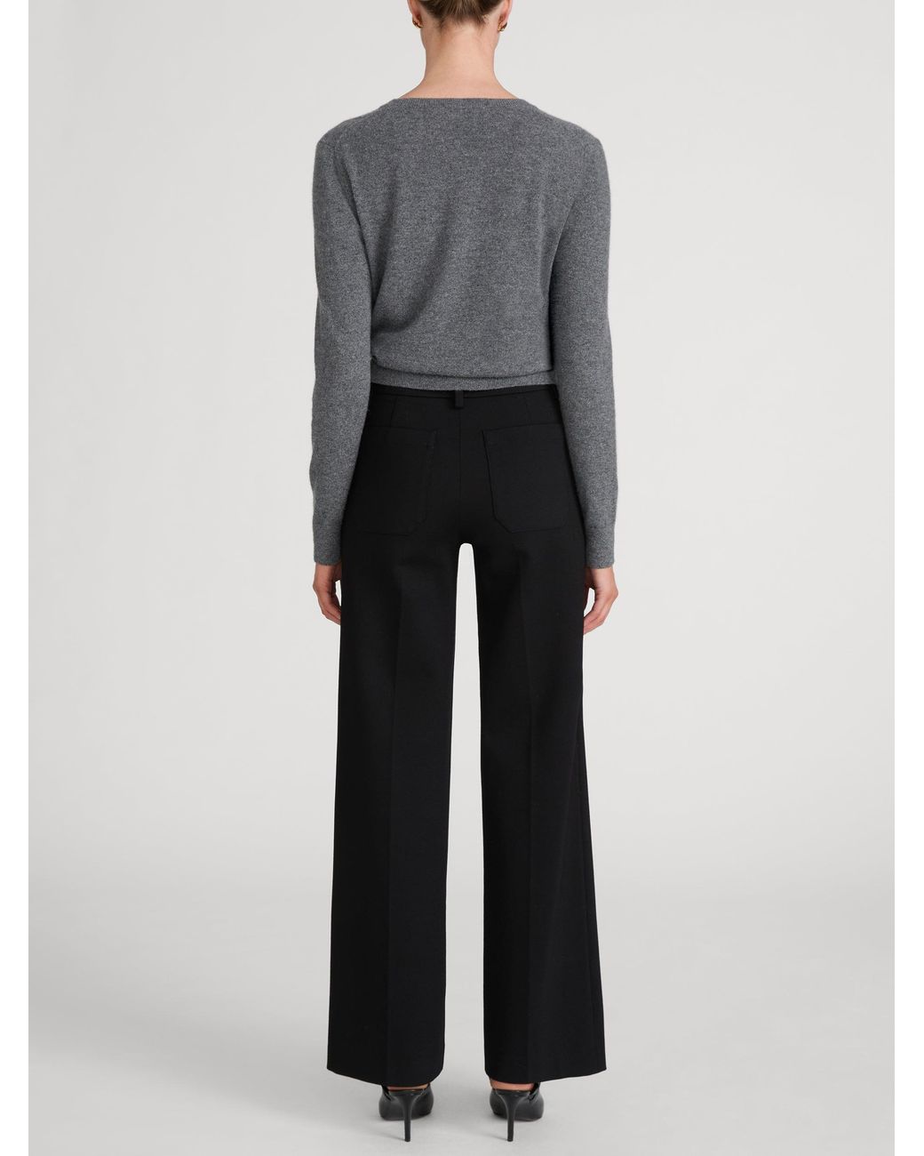 FRAME Black The Slim Palazzo Trouser