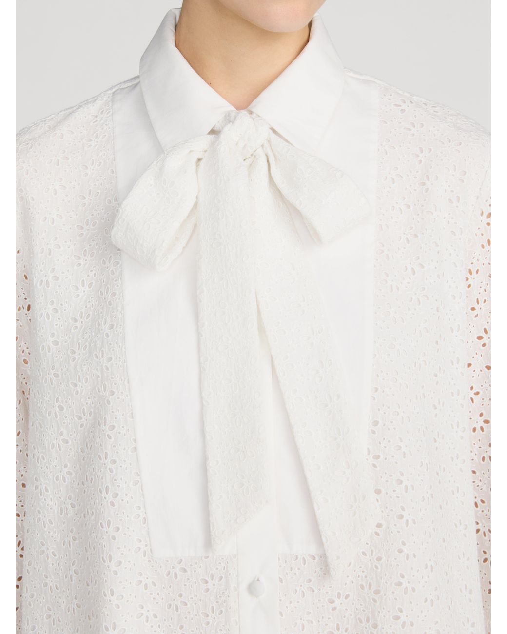 FRAME White The Eyelet Tuxedo Dress