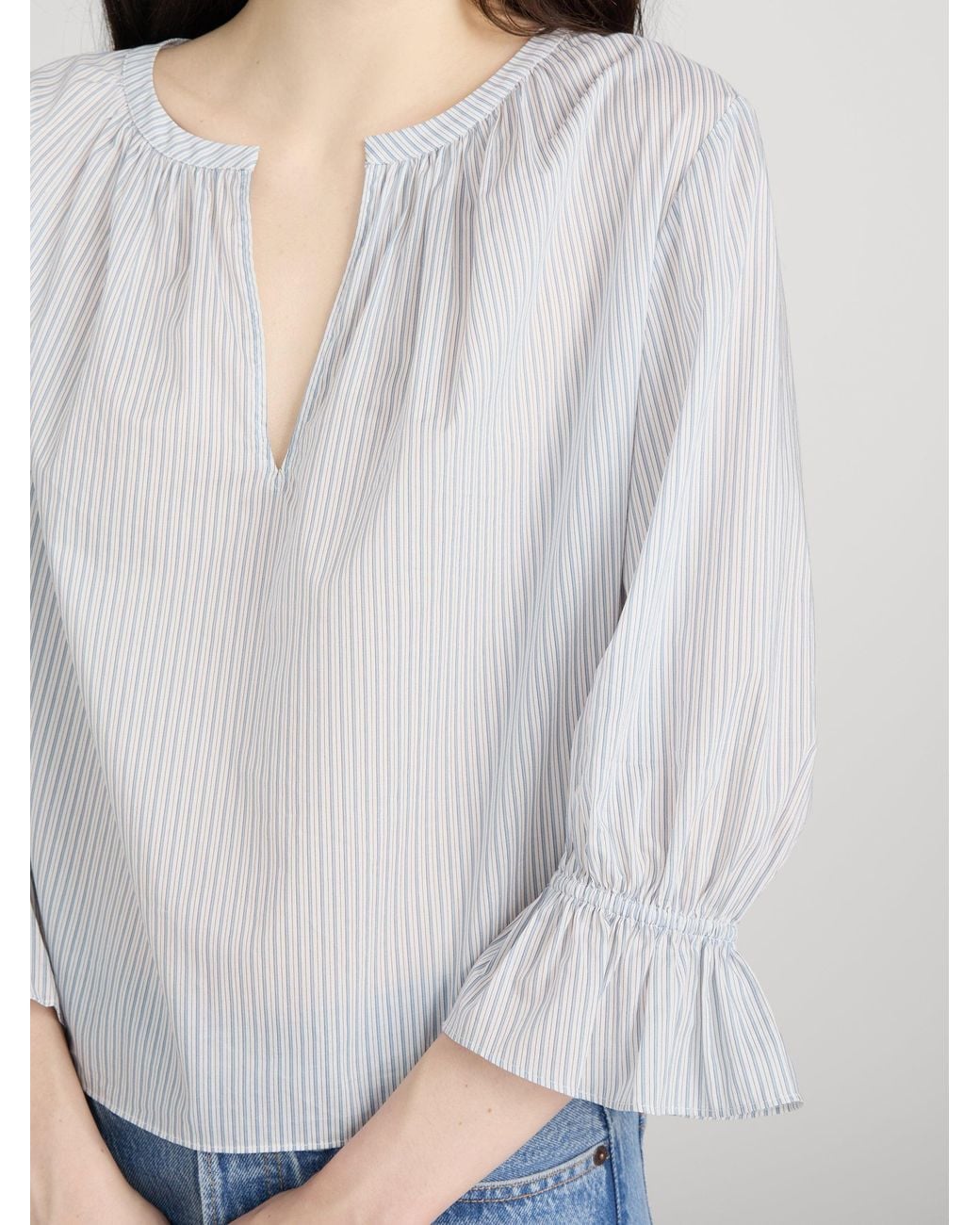 FRAME White The Poet Blouse