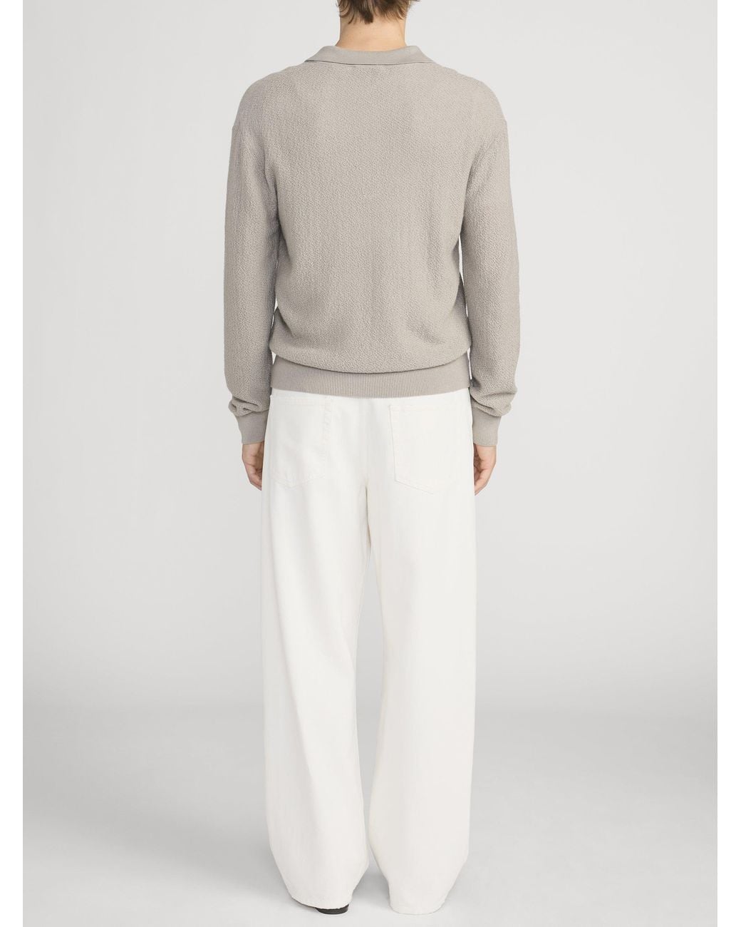 FRAME Natural Long Sleeve Polo Sweater