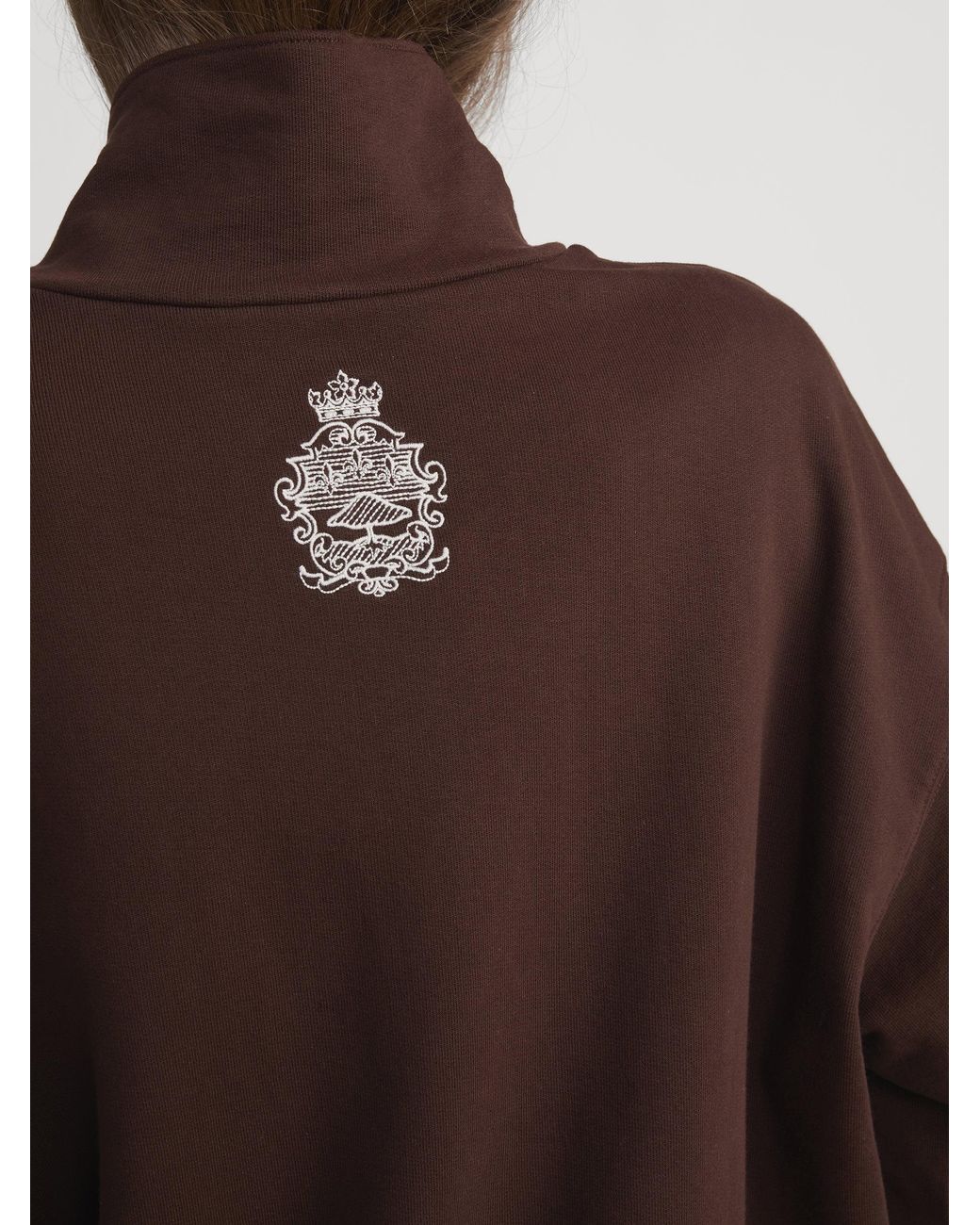 FRAME Brown Ritz Half Zip Polo