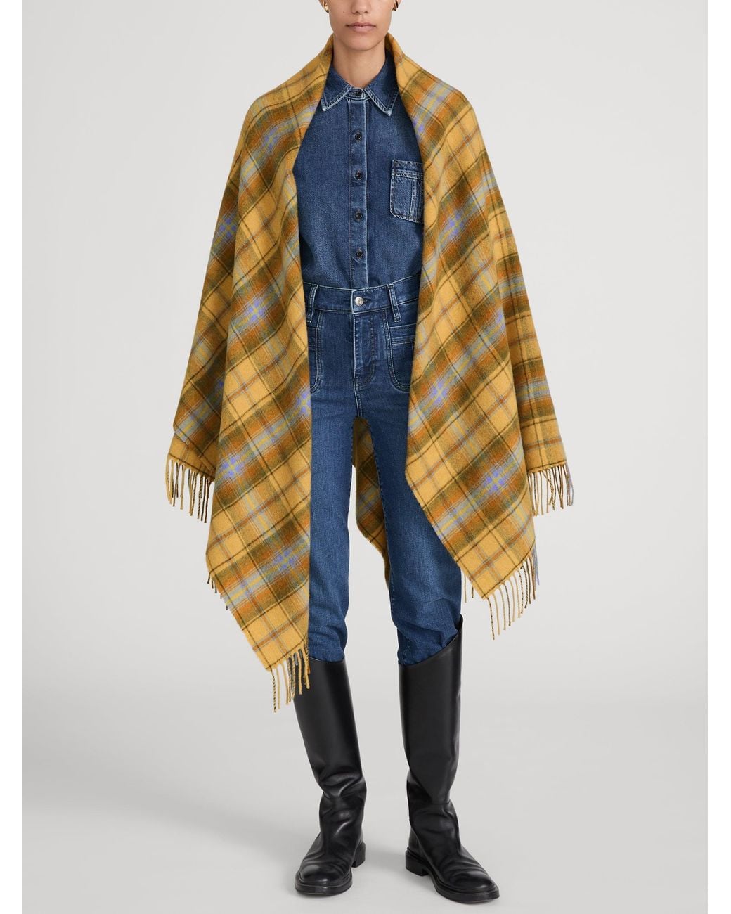 FRAME Multicolor The Equestrian Blanket Scarf