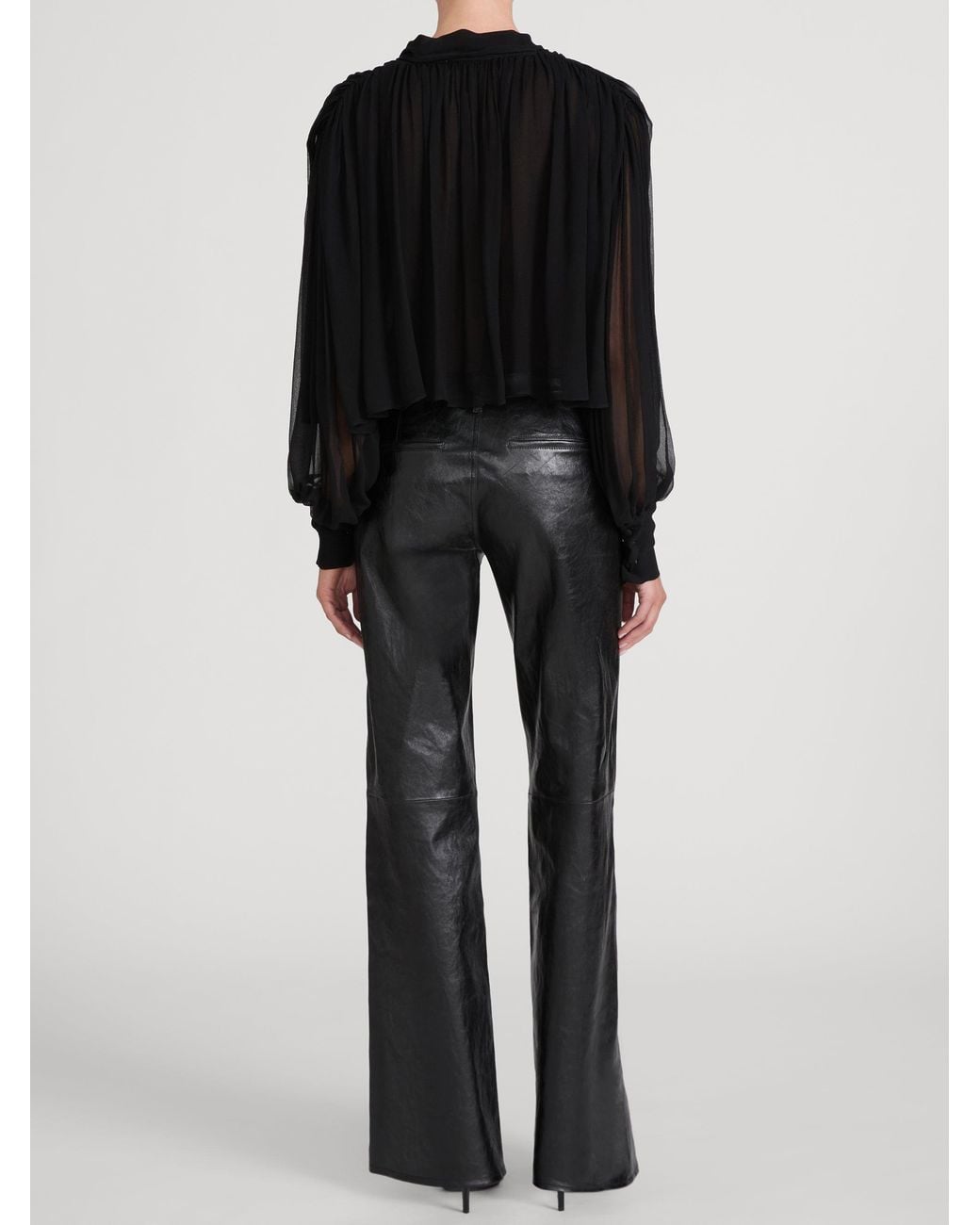 FRAME Black The Leather Low Trouser